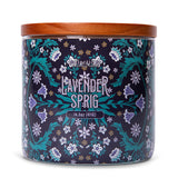 Colonial Candle Lavender Sprig Scented Jar Candle, Deco Collection, 3 Wick, 14.5 oz - Up to 60 Hours Burn, Multicolor