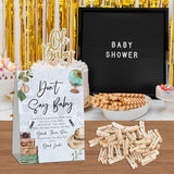 World Map Baby Shower Games, Don'T Say Baby Game For Baby Shower (One Sign With 50 Mini Clothespins), Travel Adventure Theme Baby Shower Decorations, Gender Reveal Game-Dsbb28