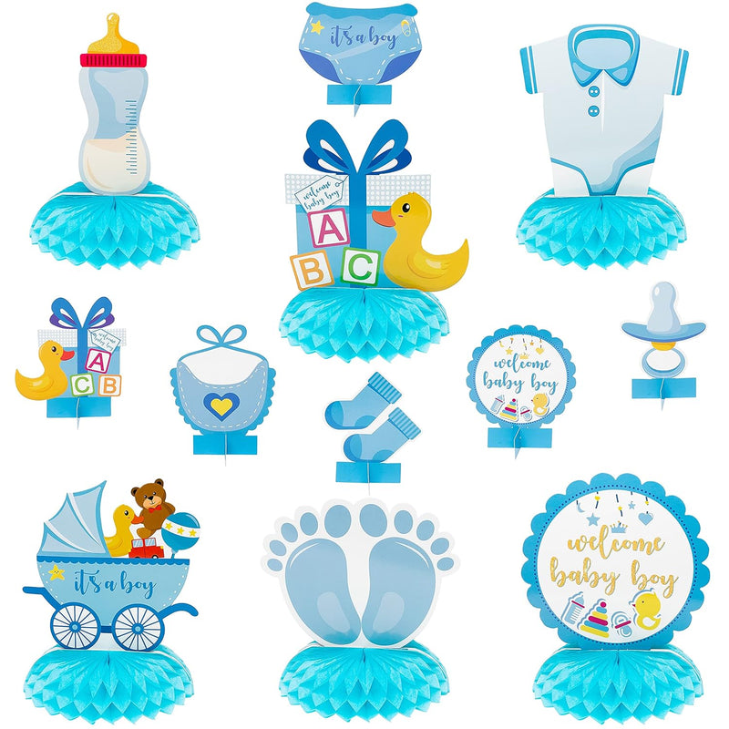 Blue Baby Shower Party Centerpieces For Boys, 12Pcs It'S A Boy Baby Sh