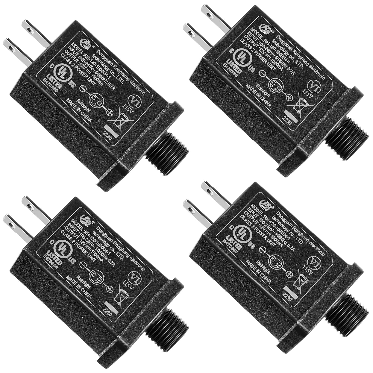 4 Pcs Replacement Yard Inflatable Adapter Power Supply Adaptor 12Vdc 1.0A Class 2 Power Supply For Halloween Christmas I