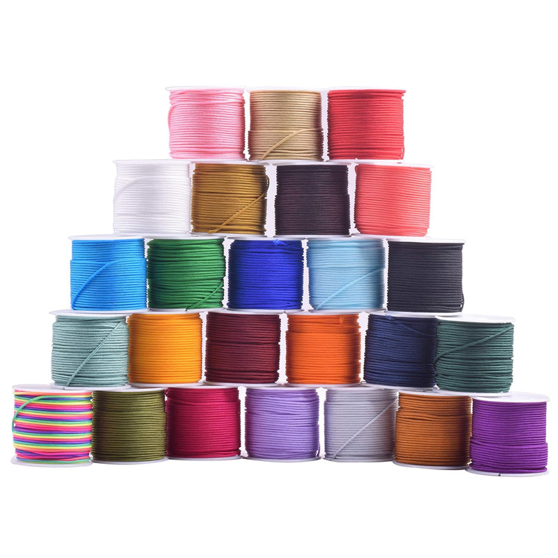 1.0Mm Braided Nylon Bracelet Making String Cord, 750 Yards Mixed Of 25 Colors,