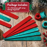 12 Pcs Christmas Wrapping Paper Roll Holder Clips Red Dark Green Holiday Flip Wraps Clamps Plush Covered Metal 1 X 9 Inch Slap Band Poster Holder For Christmas Thanksgiving Gift Wrapping