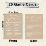 Hilarious Baby Shower Game Cards Ideas, 5" X 7" Double-Sided Baby Shower Games For Girl Or Boy, Brown Minimalism Gender Reveal Party Supplies - E06