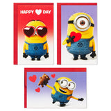 Hallmark Minions Mini Valentines Day Cards and Stickers for Kids School (18 Classroom Valentines with Envelopes)