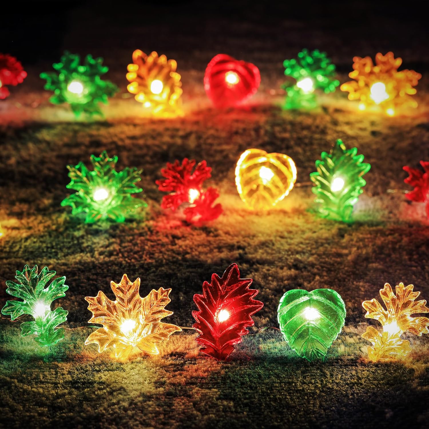 Fall Leaf String Lights Maple Oak Leaf Garland Decorative Harvest Fairy Lights Plug In Or Battery Operated String Lights