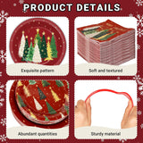 200Pcs Merry Christmas Plates And Napkins Red Green Tableware Set Xmas Trees Dinnerware Farmhouse Disposable Forks Paper Plates Napkins For Christmas Holiday Home Party Favor Supplies, 50 Guests