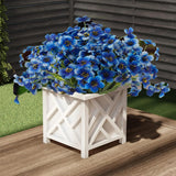 Artificial Outdoor Flowers 12 Bunches Of Uv Resistant Artificial Flowers, Used For Decoration (Blue2)