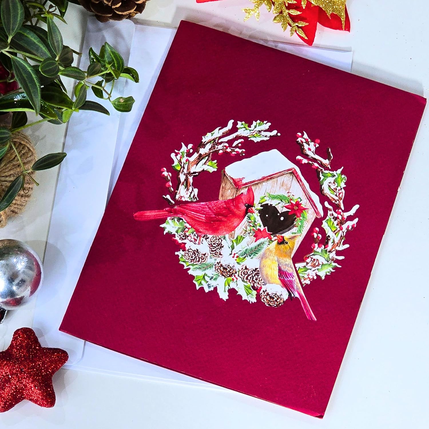 - Romantic Pop Up Valentines Card, 3D Cardinal Couple Valentines Day Card For Wife, Husband, Him, Her, Girlfriend, Adults | 6X8 In Valentine Day Pop Up Cards With Envelope And Message Note