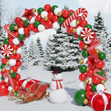 162Pcs Christmas Balloon Arch Kit, Red, White, Green, Gold Balloons, Star, Candy Cane, Gift Box, Diy Christmas Party Decorations For Families With Children