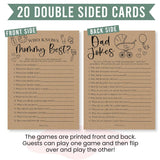 20 Rustic Baby Shower Gender Neutral Games-Hilarious, Funny Games | Who Knows Mommy Best-Dad Jokes Game Card