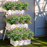 Artificial Flowers Outdoor Uv Resistant 8 Bundles Faux Flower And Plants Plastic Fake Greenery Shrubs For Outside Planter Porch Window Boxes Garden Decoration