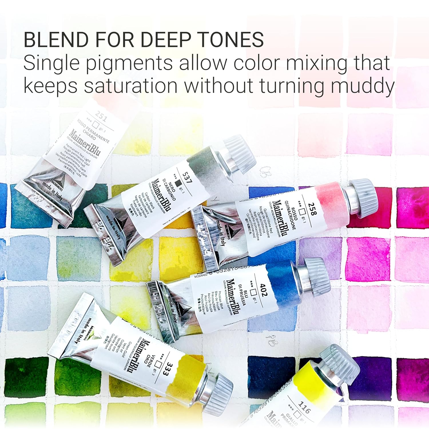 MaimeriBlu, Jenna Rainey Artist Set, Watercolor Paint, 12ml, 6 Tubes – Professional Watercolor Painting Supplies