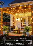 2 Pack 80FT Solar String Lights 200 LED Warm White Waterproof Patio Garden Lights