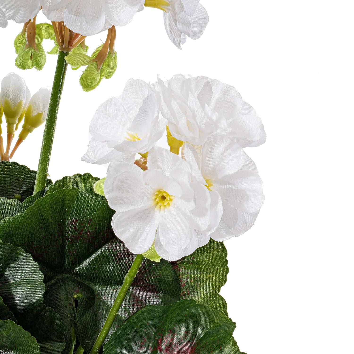 Vickerman 15.25" Artificial White Polyester Geranium Bush - White Artificial Flowers - Artificial Geraniums for Indoors - Fake Geraniums - Faux Flowers for Assortment - Artificial Plants