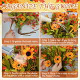 Fall Flowers Artificial For Decoration?6-Pack Fake Wildflowers With Faux Sunflowers Eucalyptus Stems Lavender Fall Floral Arrangement For Vase Tables Indoor Kitchen Wedding Party Decor (Autumn)