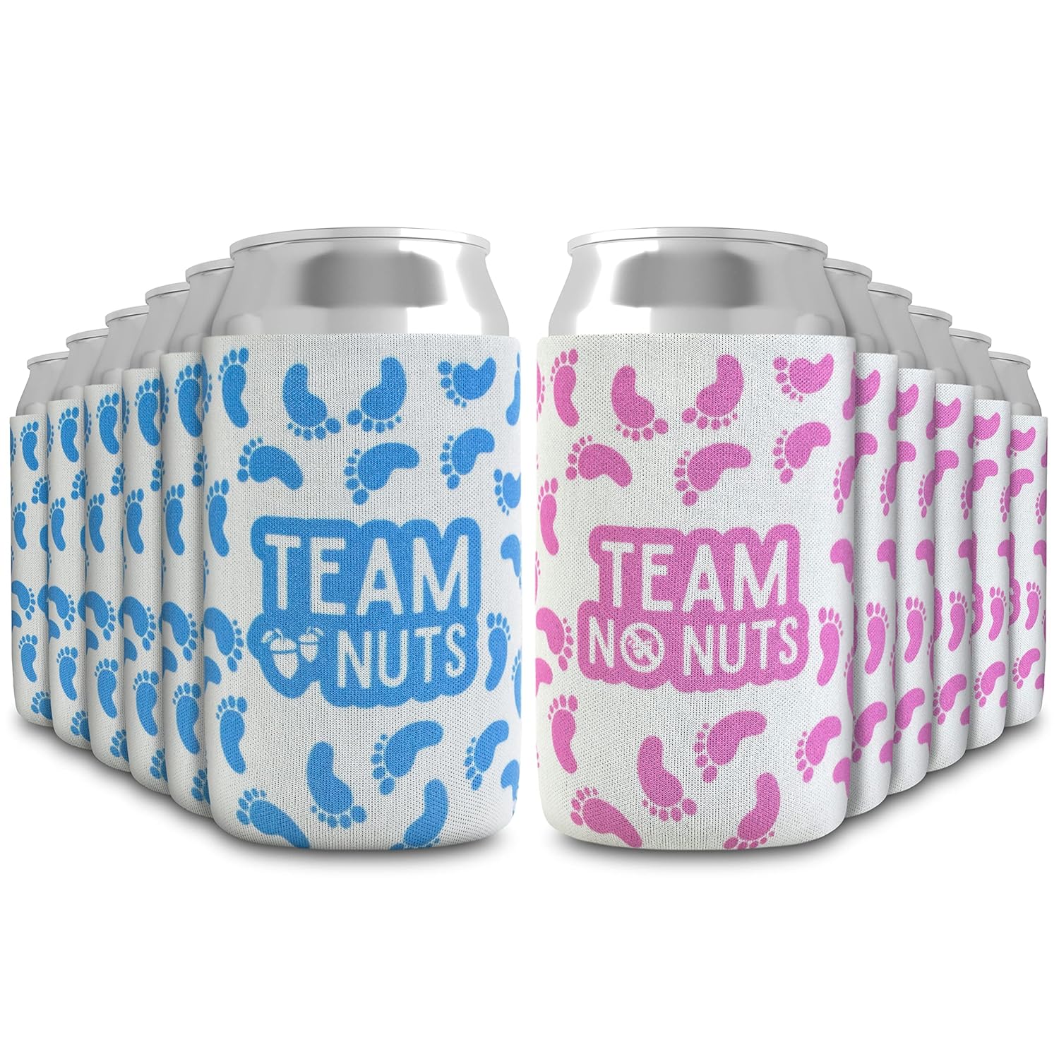 Baby Reveal Party Can Sleeve! Set Of 12 Personalized Can Coolers For Reveal Party, 6 Custom Blue And 6 Custom Pink Can Coolers, Perfect For Baby Shower Or Baby Reveal Party Decorations!