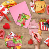 Valentines Day Cards For Kids - 32 Pack Valentines Day Exchange Cards For Children With Cute Pink Envelopes Stickers/Bookmarks Perfect Valentines Day Cards For School Classroom Exchange Gifts