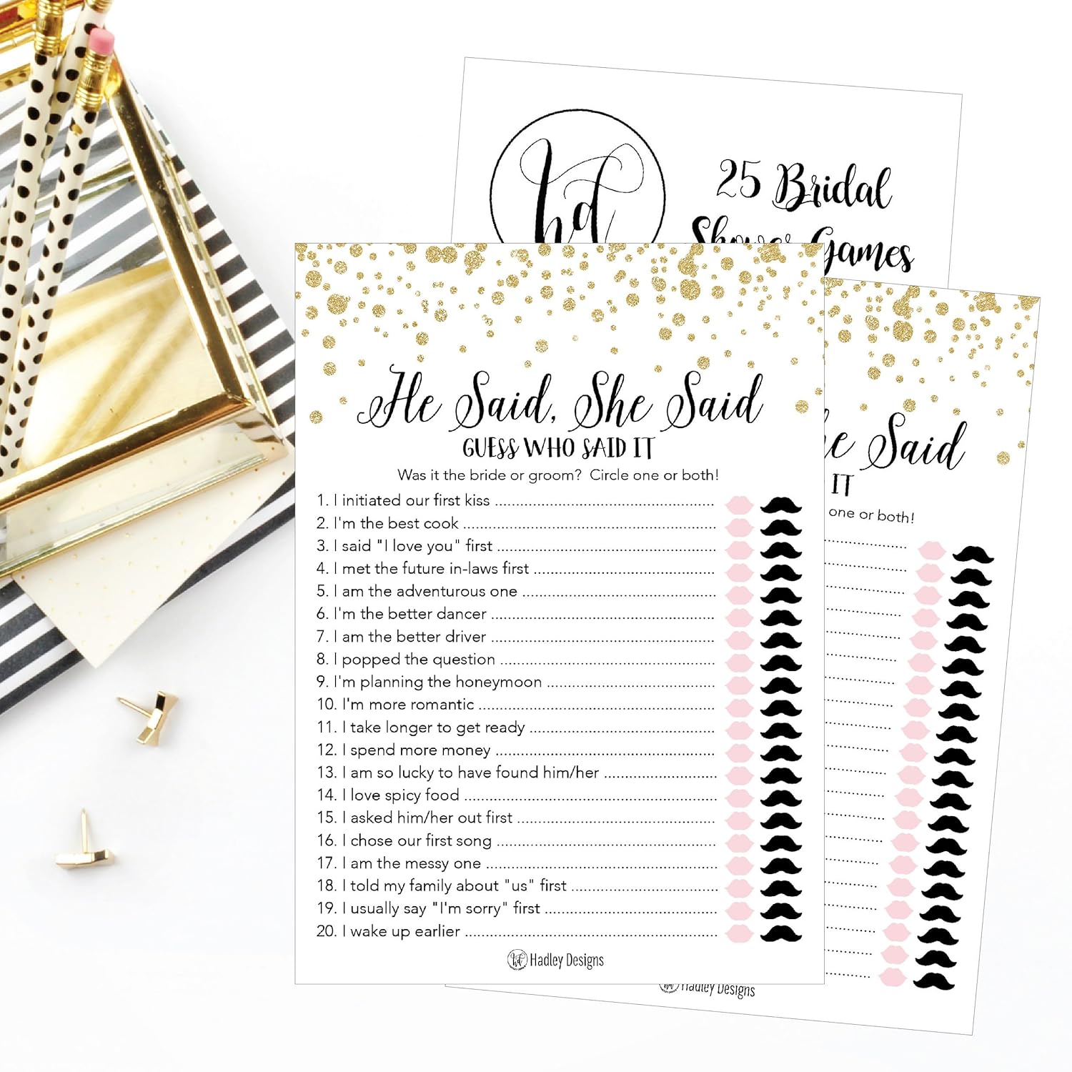 Gold Bridal Shower Games For 25 Guests – Fun And Hilarious Bridal Games For Showers, Wedding Shower, Engagement, Classy Party Activities