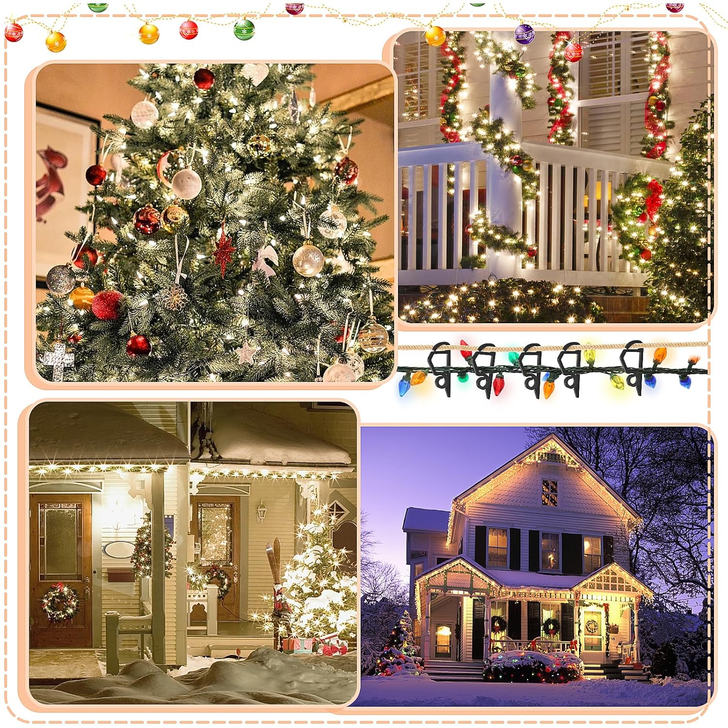 150Pcs Christmas Light Clips Outdoor Plastic Gutter Hooks Christmas Lights Hooks For Hanging Outdoor Lights Weatherproof Outdoor Holiday Light Clips For Christmas Decoration (Black)