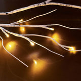 Birch Garland With Lights 6Ft 48 Led Battery Operated, Lighted Twig Vine With Timer For Christmas Home Fireplace Decorat
