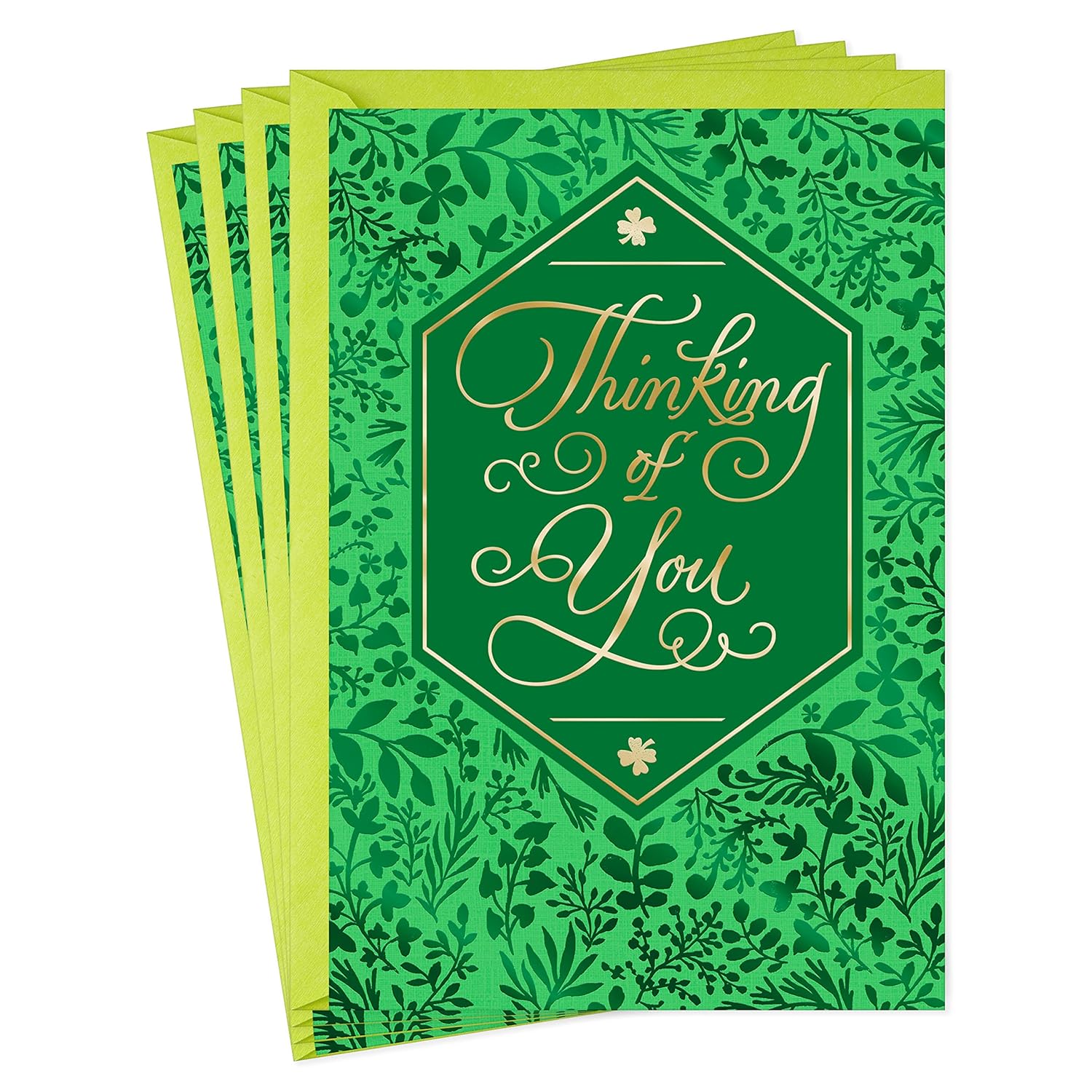Hallmark Pack of St. Patricks Day Cards, Thinking of You (4 Cards and Envelopes)