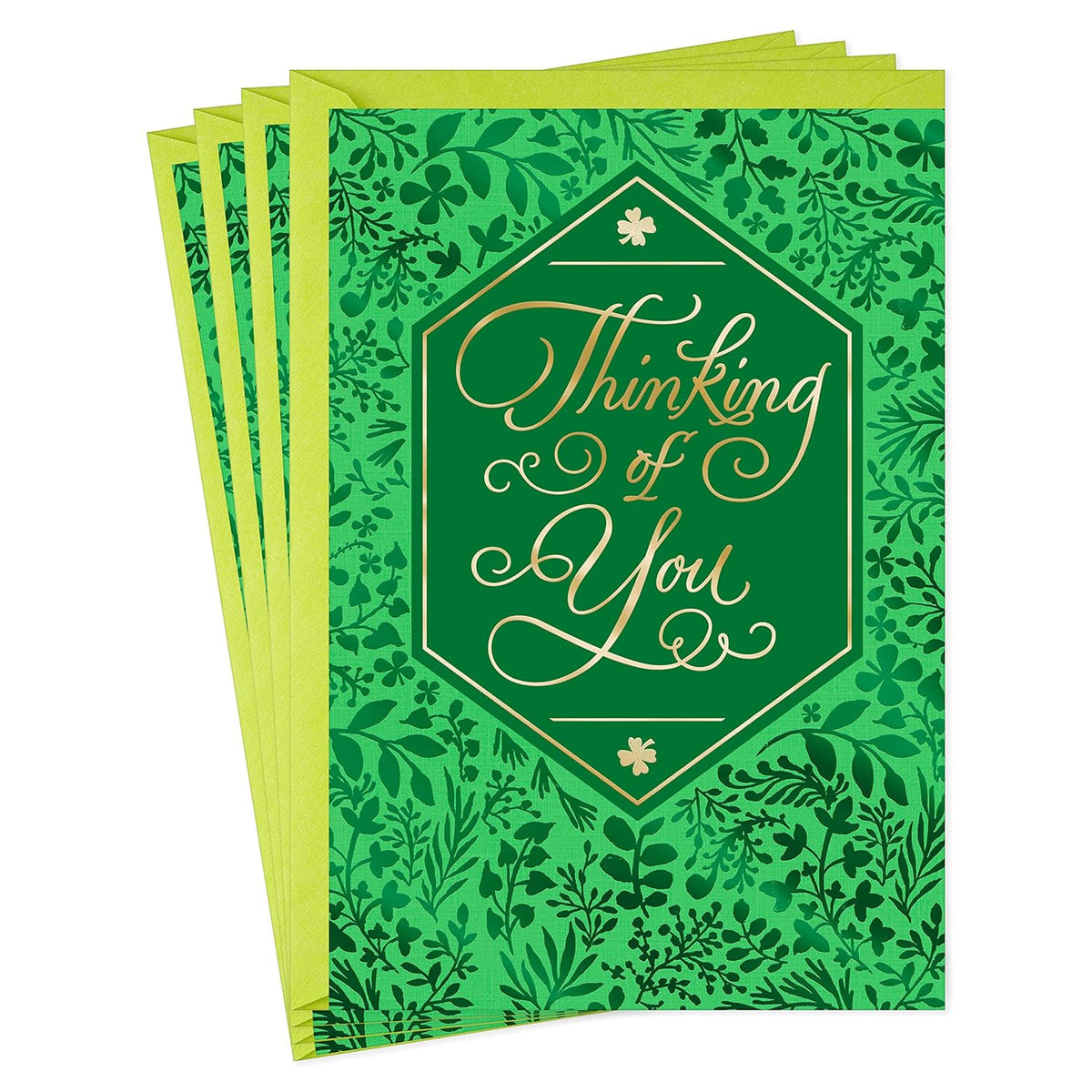 Hallmark Pack of St. Patricks Day Cards, Thinking of You (4 Cards and Envelopes)