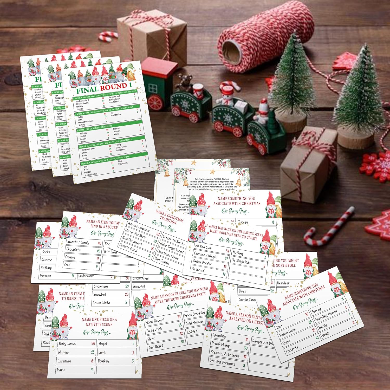 Christmas Friendly Feud Quiz, Game Night Cards, Christmas Party Game For Adults, Family Activity, Feud Trivia Quiz, Xmas Party Supplies Sc002