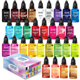 Airbrush Paint, 30 Water-Based, Quick-Drying Colors For Artists & Beginners, Ideal For Wood, Ceramic, Paper, Plaster, Canvas, Plastic (30 Ml/Bottle)
