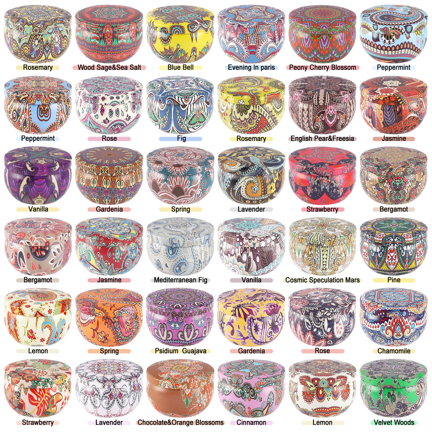Scented Candles Gifts Set Of 36, 2.5 Oz Soy Wax Aromatherapy Travel Tin Jar Candles For Family,Colleagues,Friends, Teachers,Thank You Gifts