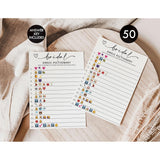 50 Bridal Shower Games Emoji Pictionary (50-Cards) Fun Wedding Game Activity, Decorations, Engagement Party, Rehearsal Dinner, Minimalist Script