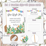 Date Night Ideas For Couples, Bridal Shower Games Date Night Sign, 1 Wooden Sign With 50 Cards, Mexican Fiesta Wishes Advice Game For Wedding, Bachelorette Party Night, Engagement Decoration