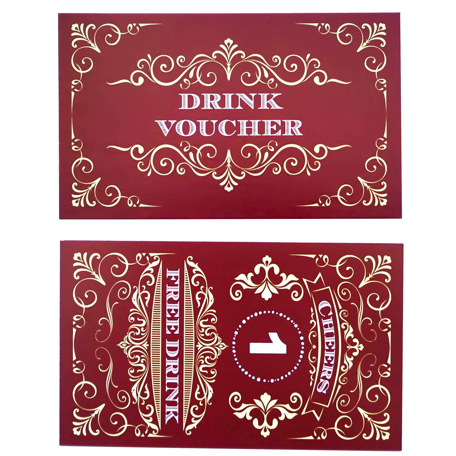 100 Free Drink Tickets Coupons For A Free Drink Wedding Christmas Work Event Party Bar Wine Red