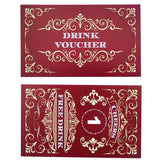 100 Free Drink Tickets Coupons For A Free Drink Wedding Christmas Work Event Party Bar Wine Red