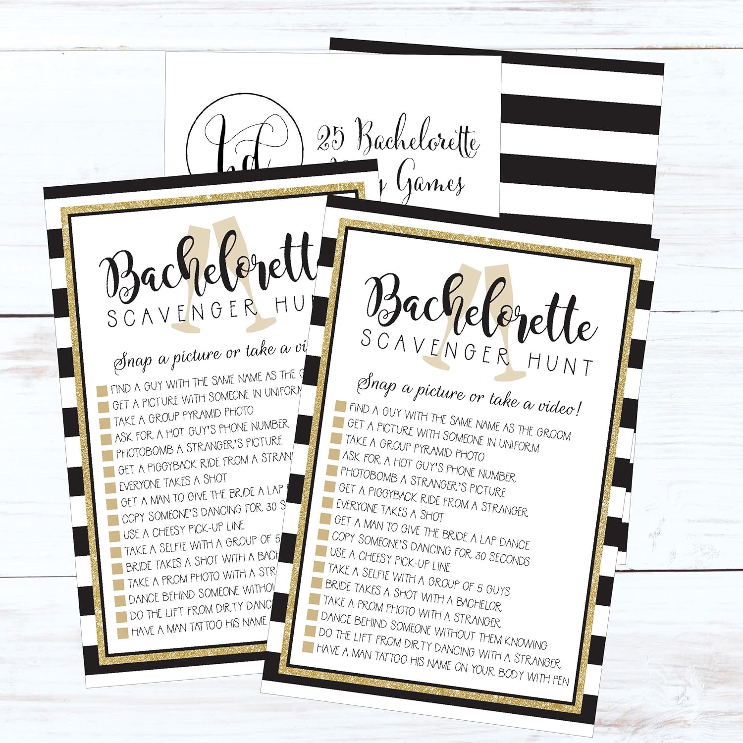 25 Bachelorette Scavenger Hunt Party Games, Girls Night Out Weekend Fun Naughty Cards For Scavenger Hunt, Drinking & Dares, Funny Novelty Decoration & Supplies Idea For Adult Woman
