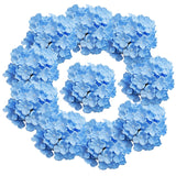 Sky Blue Silk Hydrangea Flower Heads 10 Pcs With Removable Stems 12.5" Faux Flowers For Home, Wedding & Event Décor