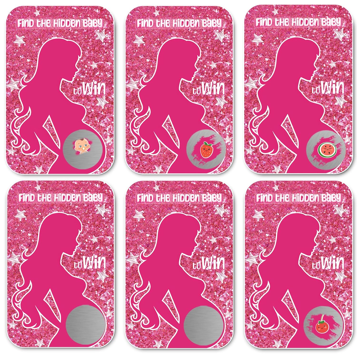 Baby Shower Games, Find The Baby To Win Scratch Off Cards, Funny Lottery Card Ice Breaker Scratch Off Games Party Cards, 40 Cards
