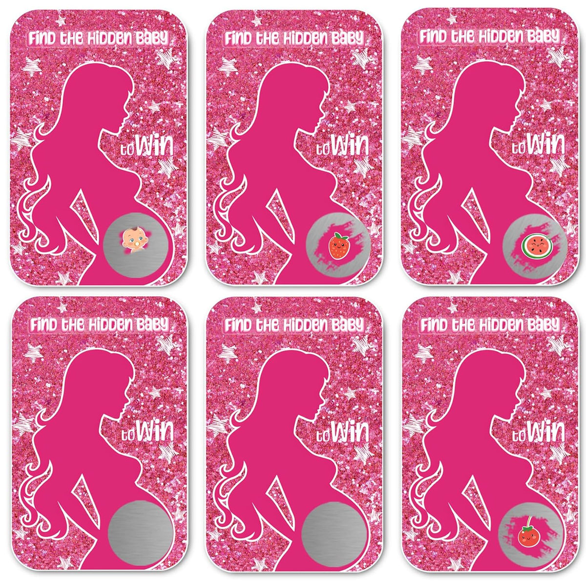 Baby Shower Games, Find The Baby To Win Scratch Off Cards, Funny Lottery Card Ice Breaker Scratch Off Games Party Cards, 40 Cards
