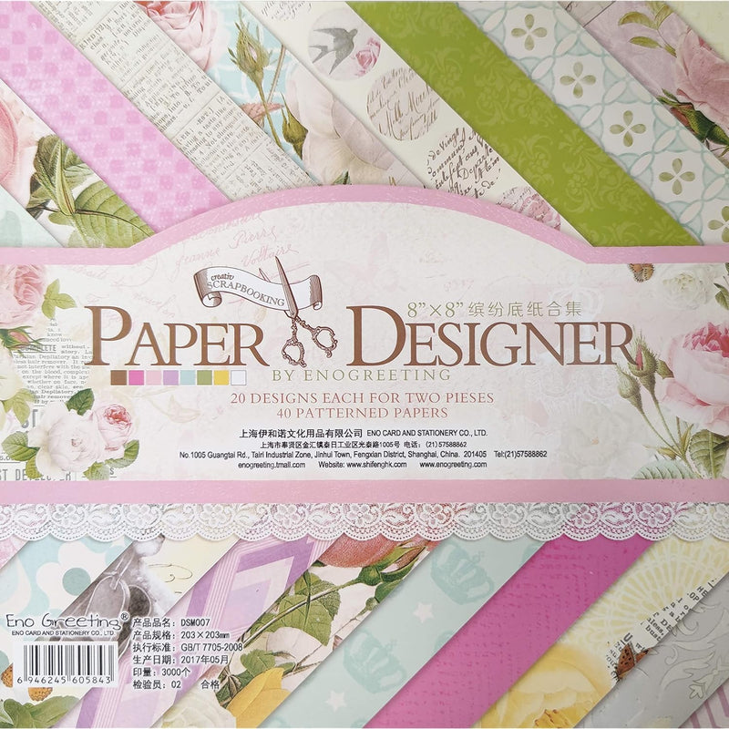 8"X8" Scrapbook Paper Cardstock Designer Paper Pad Single-Sided Multi-Color An