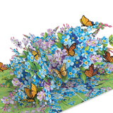 Stunning 3D Pop Up Flower Bouquet Card - Forget-Me-Nots & Monarch Butterflies In Bloom - Unique Pop Up Birthday Card For Women, Mom & Wife - 6"X8" With Envelope & Message Note - Perfect For Birthday, Get Well, Or Mother’S Day