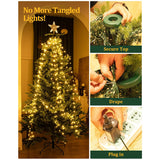 Christmas Tree Lights, 400 Led Christmas Lights With 8 Light Modes & Memory Function, 6.6Ft X 16 Lines Outdoor Christmas