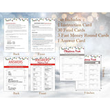 Christmas Feud Games, Feud Trivia Quiz, Christmas Party Games For Adults, Family Activities, Baby Shower Game, 30 Feud Cards And 3 Fast Money Round Cards, Winter Party Supplies-Lq6