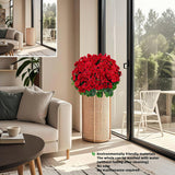Artificial Topiary For Outdoors- 20” Potted Plant Fake Geraniums Bush-Uv Resistant Artificial Outdoor Plant For Front Porch, Garden, Yard, Patio Decor (Red)