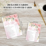 Blush Floral Baby Shower Game Kit - True Of False- 30 Baby Shower Game Cards With 1 Answer Card For Baby Boy Girl, Gender Reveal Games Baby Announcement Baby Shower Party Favors And Decorations - A07