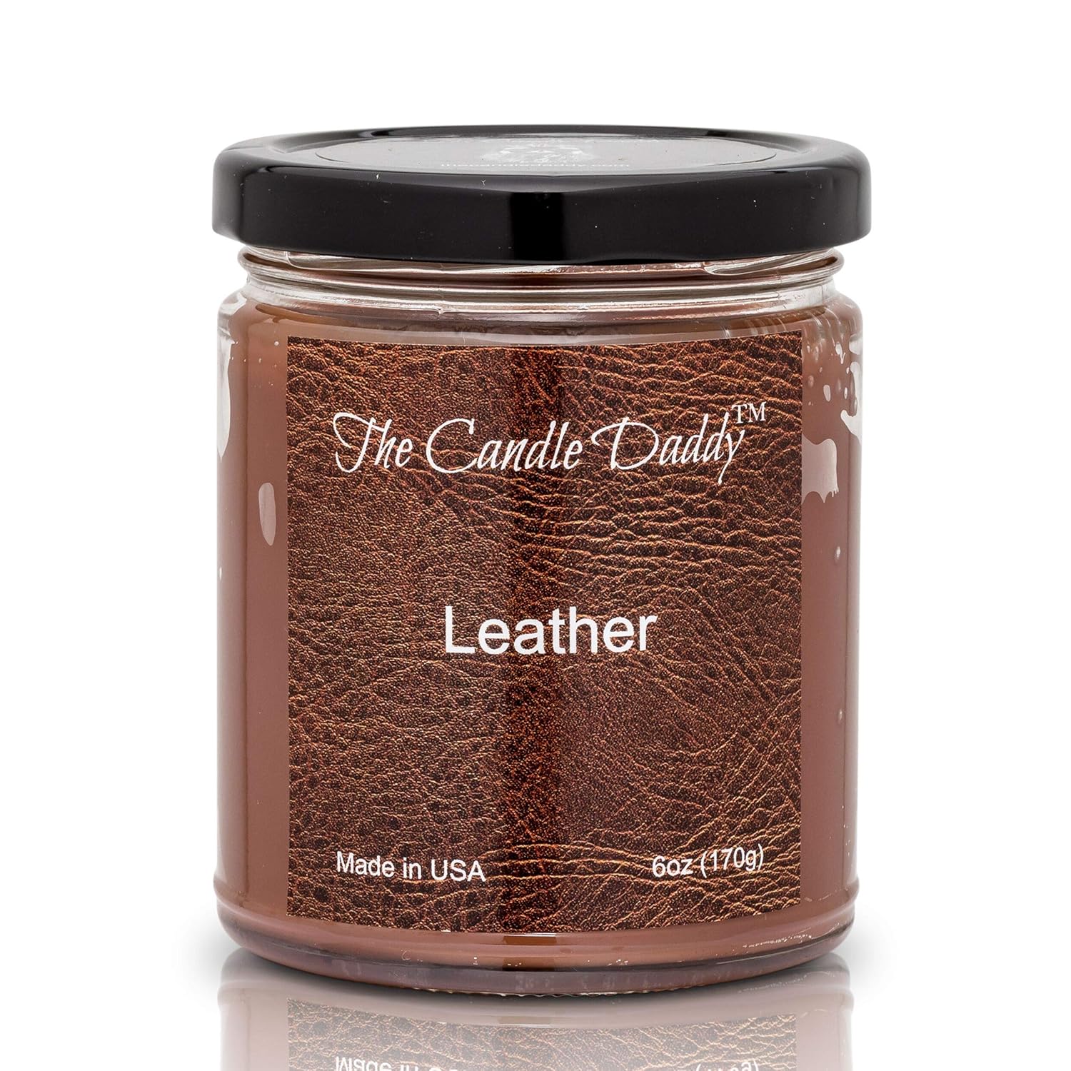 Leather Candle- 6 Oz Jar Candle - Up To 40 Hour Burn Time