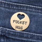 Pocket Hug From Heaven, Metal Engraved Token, Memorial Gift For Loss Of Mom Dad Son Daughter Husband Wife Grandpa Grandma Brother Sister, Sympathy Condolence Gifts, Rose Gold
