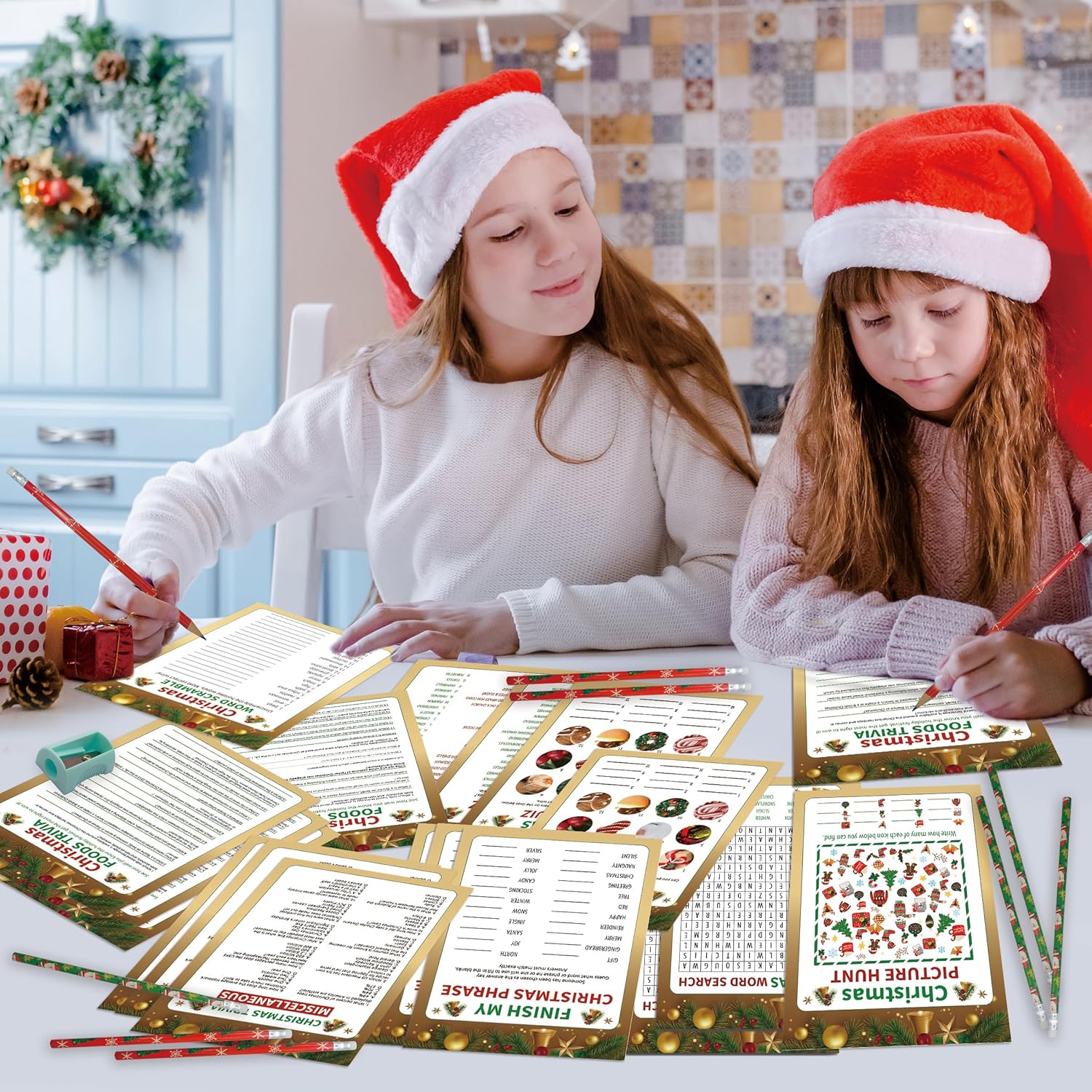 Fun Christmas Party Games Set, Pack 8 Different Christmas Games, Christmas Party Games For Family, Family Activities Game, Supplies For Xmas Party (Sdzhg04)