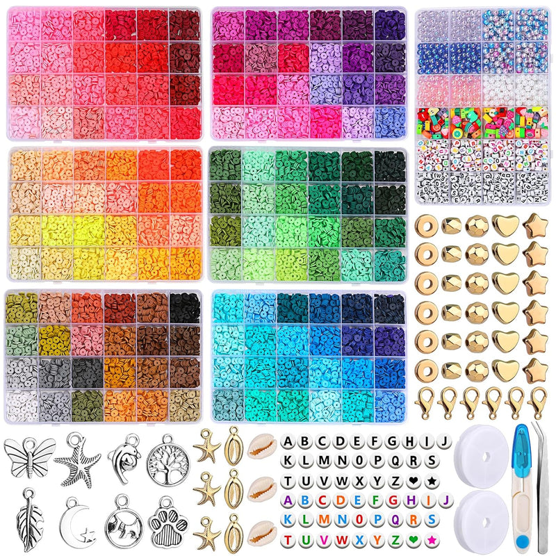 144 Colors Clay Beads For Bracelet Making Kit, Clay Bead Bracelet Kit,