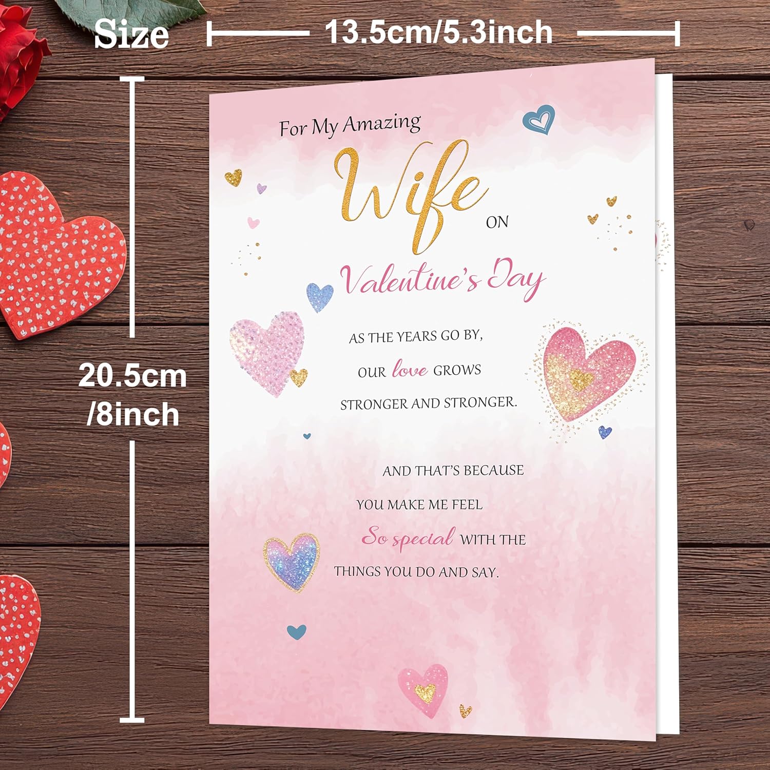 Valentines Day Card For Wife,Valentines Day Card For Her,Romantic Valentines Day Cards Gifts For Wife With Sweet Love Message