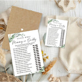 Guess Who Baby Shower Games, 30 Greenery And White Game Cards For Girl Boy, Gender Reveal Game, Baby Announcement,Party Favor, Baby Shower Favors & Supplies-B10