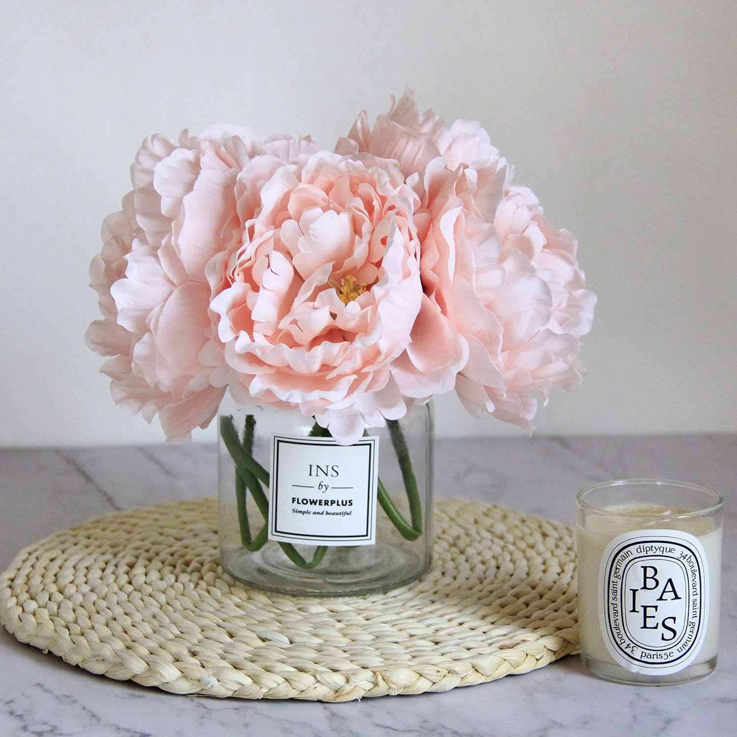 Artificial Peony For Home Decoration, 5 Pcs Faux Peonies With Stems, Silk Flowers Bouquet For Wedding Decoration And Flower Arrangement